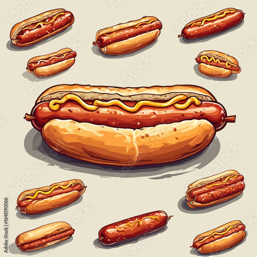 Very Delicious Hotdog design very cool