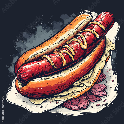 Very Delicious Hotdog design very cool
