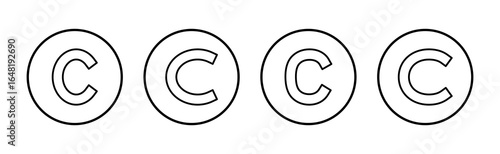 Copyright icon vector. copyright sign and symbol