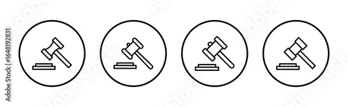 Gavel icon vector. judge gavel sign and symbol. law icon. auction hammer