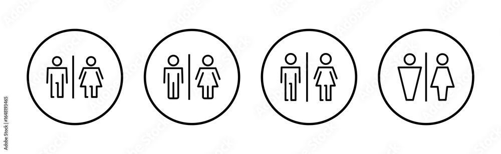 Fototapeta premium Toilet icon vector. Girls and boys restrooms sign and symbol. bathroom sign. wc, lavatory