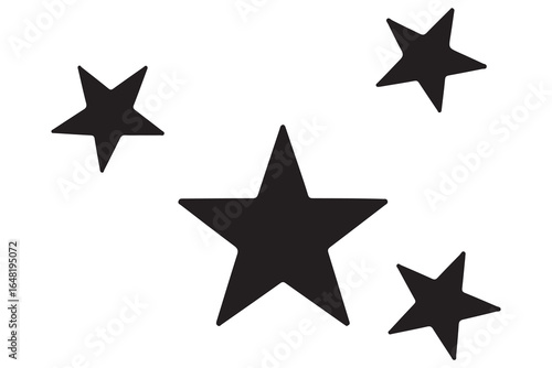 Three star silhouette vector isolated icon design for rating and review concepts
