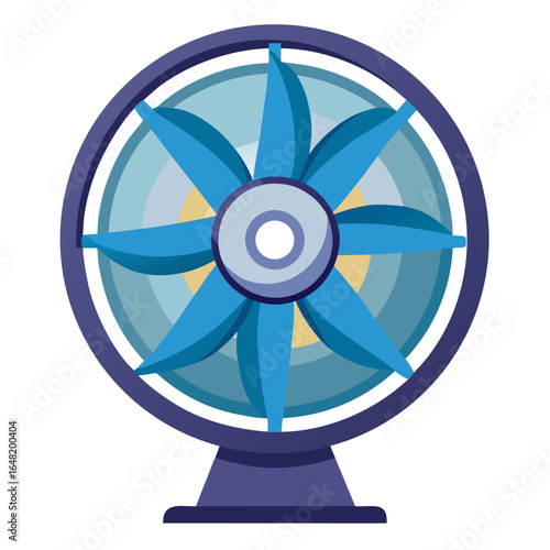 blue fan isolated on white background