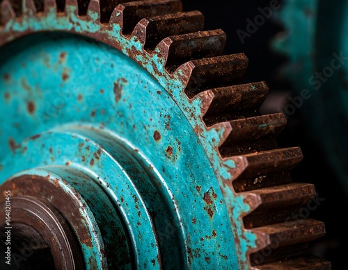 Close-up of rusted gears