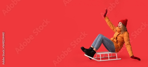 Happy woman in warm winter ...