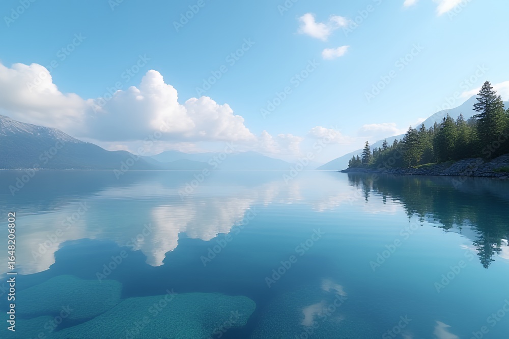 Serene Mountain Lake Reflection Serene Mountain Lake Reflection