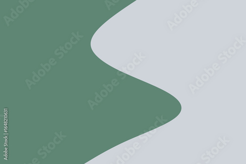Soft, flowing curves of muted green and light gray create a modern, minimalist abstract background design with a serene and calming visual appeal.