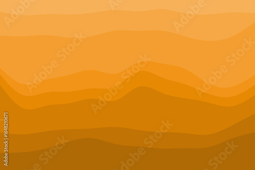 An abstract background features smooth, undulating waves in a warm gradient of orange and brown tones, creating a calming and organic visual texture.