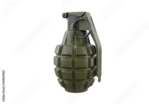 Dark Green Hand Grenade on Transparent Background