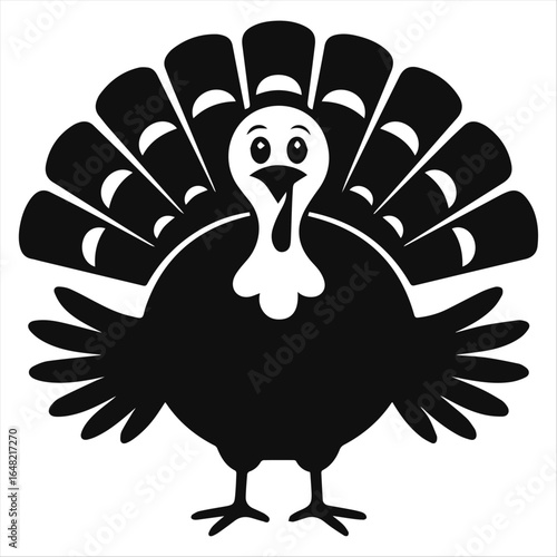 Farm Turkey Silhouette for Thanksgiving Design