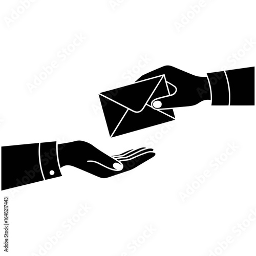 Hand giving an envelope