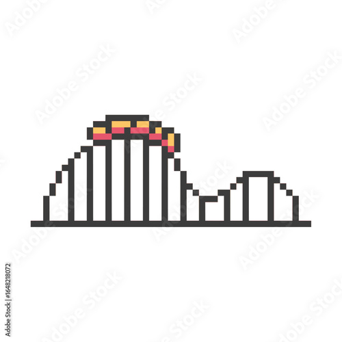 rollercoaster fun park pixel art