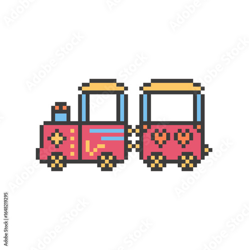 train vehicle transport pixel art
