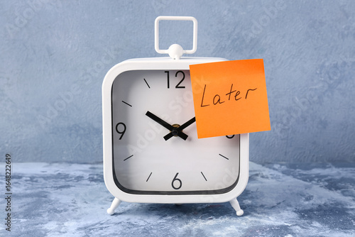 Text LATER with white alarm...
