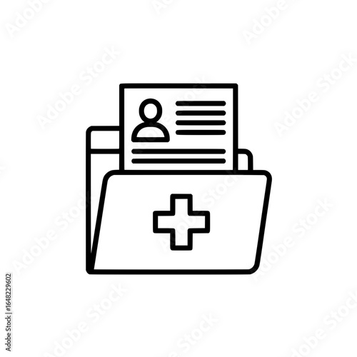 Medical Record Folder Icon Patient Document Outline Vector