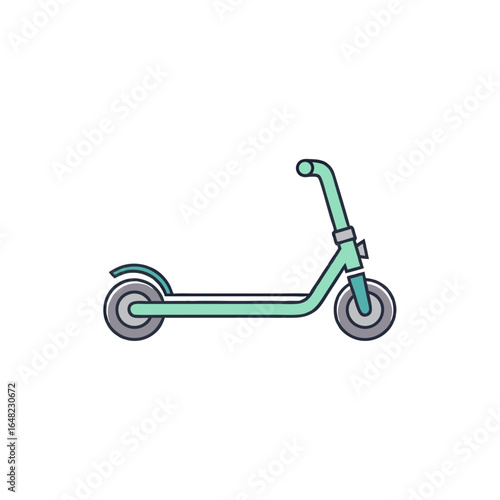 vector of a modern kick scooter in a side profile, ideal for urban transport, youth recreation, eco-friendly travel, or playful mobility concepts.