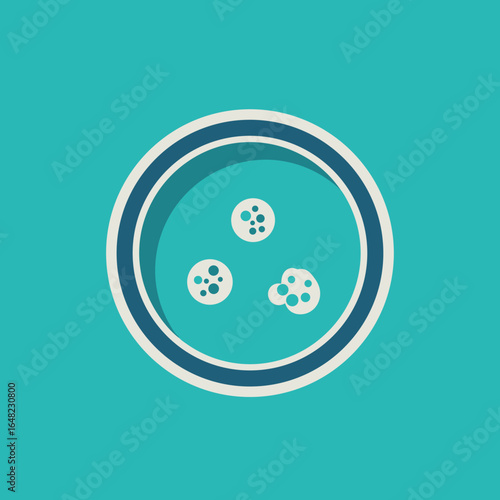 vector of a petri dish with bacterial colonies, illustrating microbiology and scientific research.