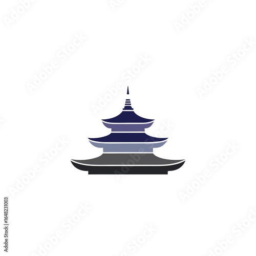 vector of a traditional East Asian pagoda or temple building, representing Asian architecture and spirituality.