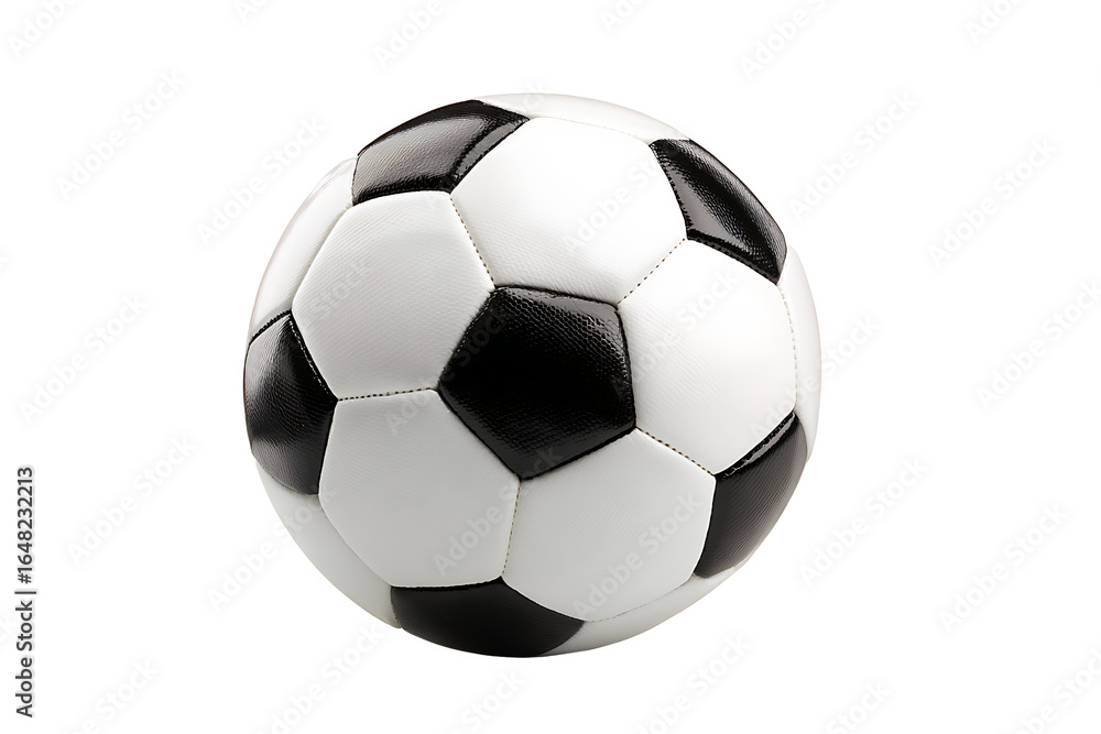 Fototapeta premium Classic Black and White Soccer Ball on a Transparent Background for Sports Related Projects and Themes