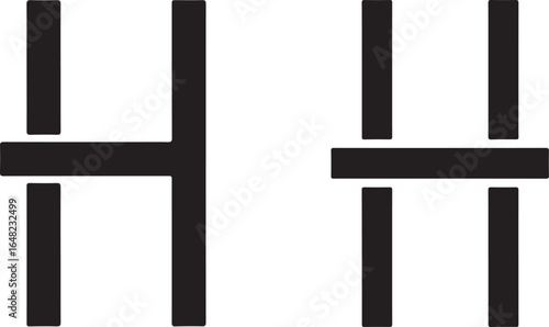 Optical Illusion with Horizontal and Vertical Lines Creating Perceptual Ambiguity