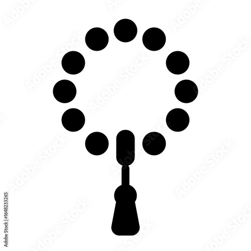 tasbih glyph icon used for prayer in mosque or home