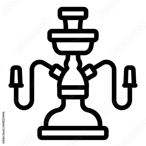 hookah outline icon used for smoking at cafe or cultural lounge