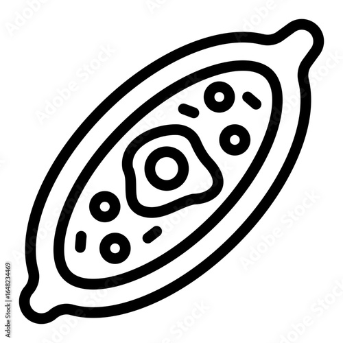 turkish pide outline icon served at bakery or restaurant