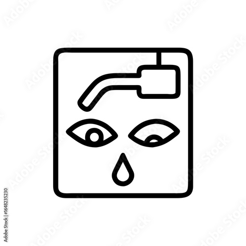 An artistic, symbolic illustration of a teardrop emerging from an eye, conveying a sense of sorrow and distress. The artwork is simplified and conceptual, with clean lines and a minimalist approach.