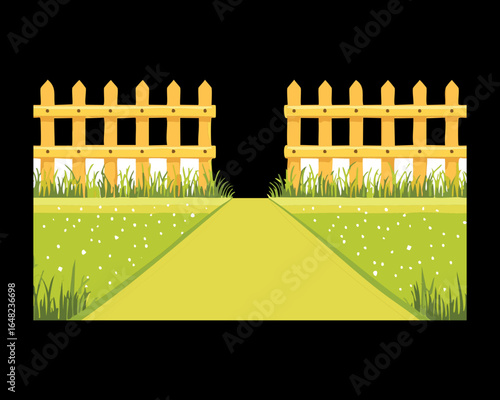 Open Wooden Picket Fence Gate with A Path to it