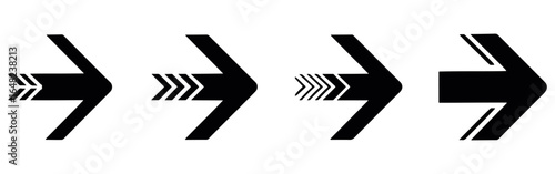 Progression of Arrows Showing Movement and Direction Representing Growth and Development Forward with Modern Design and Simple Presentation for Web