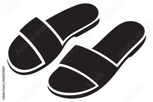 Flip flops vector  minimalist slipper silhouette
