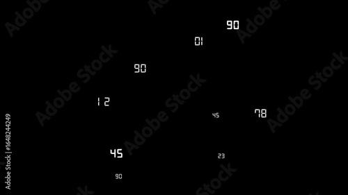 Six numbers appear on a black background in a random pattern. The numbers are white and appear to be in a digital format