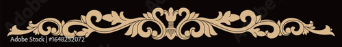 Elegant decorative floral scroll design element features a classic ornate pattern.