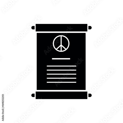 Treaty Icon. Certificate,  Agreement  Symbol - Vector.