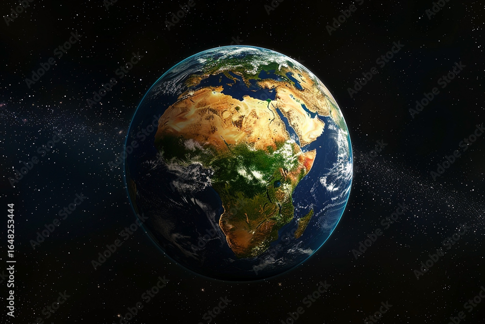 Fototapeta premium Africa Centered Earth View