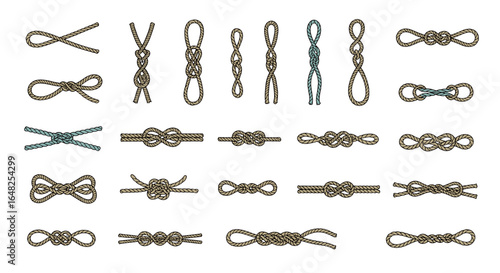 Collection of essential knots for various applications demonstrating craftsmanship and durability in rope work