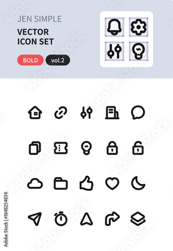 Jen Simple Vector Icon Pack Bold vol.2