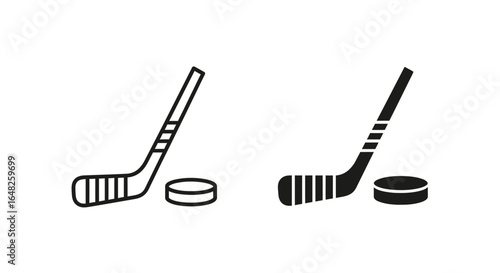 Hockey Stick and Puck: Simple Sports Icons