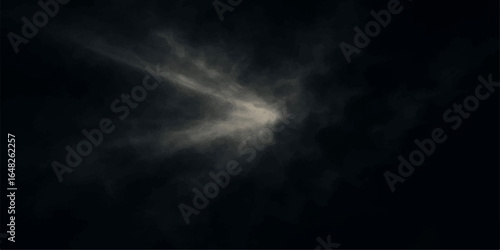 Smoke on black background with lightning in the dark sky