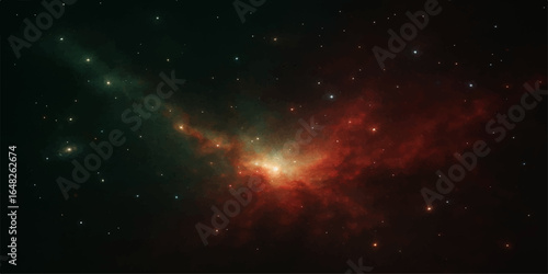 Cosmic galaxy space background with stars and nebula