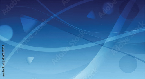 Abstract graphic design with flowing lines and shapes in shades of blue