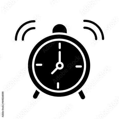 Ringing alarm clock. Wake-up, wakeup symbol.
