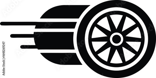 wheel speed vector icon.