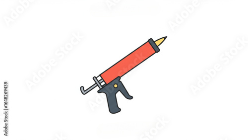 Caulking Gun Illustration for Home Improvement and Construction