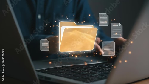 File Management Efficiency: Organize Documents on Your Laptop with Digital Folder Icons for Seamless Workflow & Enhanced Productivity