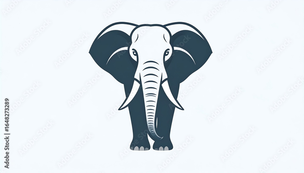 Fototapeta premium Silhouetted elephant, front view