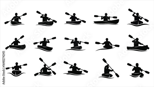 Kayaking Silhouettes