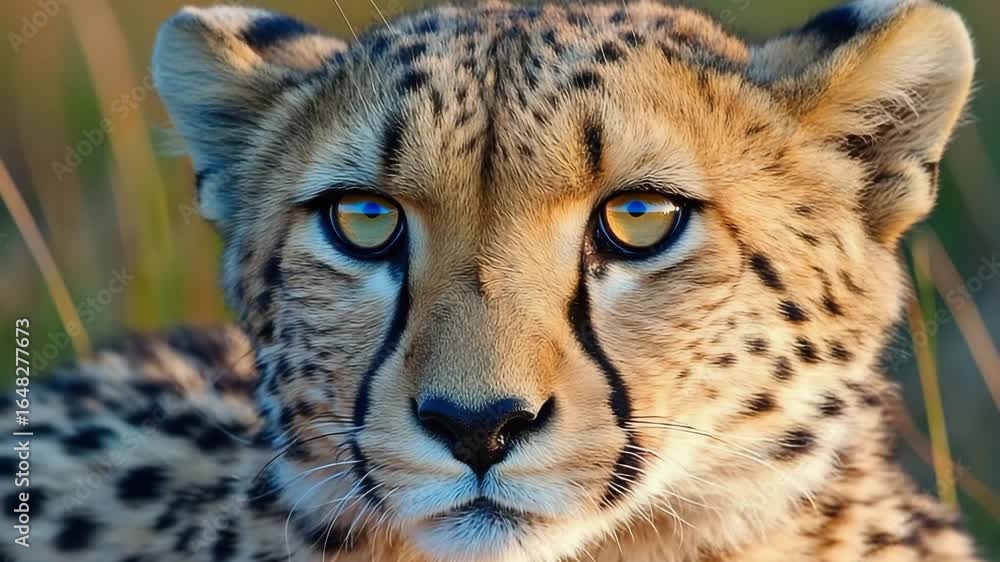 Intense cheetah gaze captures the wild spirit and raw power of the African savanna during golden hour. Intense cheetah gaze captures the wild spirit and raw power of the African savanna during golden hour.