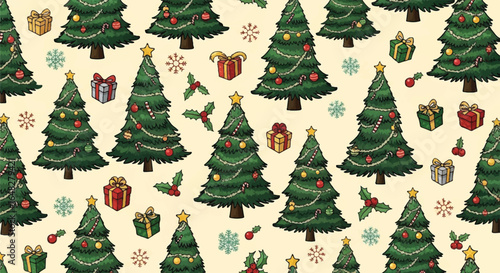 Festive Christmas tree pattern