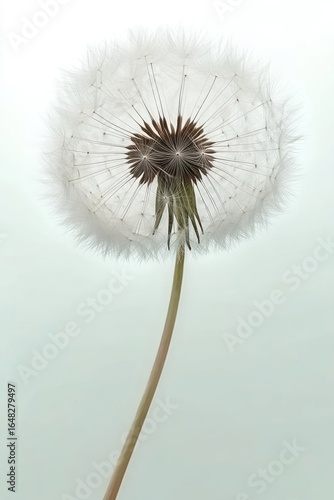Wallpaper Mural Close-up of a delicate dandelion seed head with fine white filaments against a light background, evoking fragility and natural beauty Torontodigital.ca